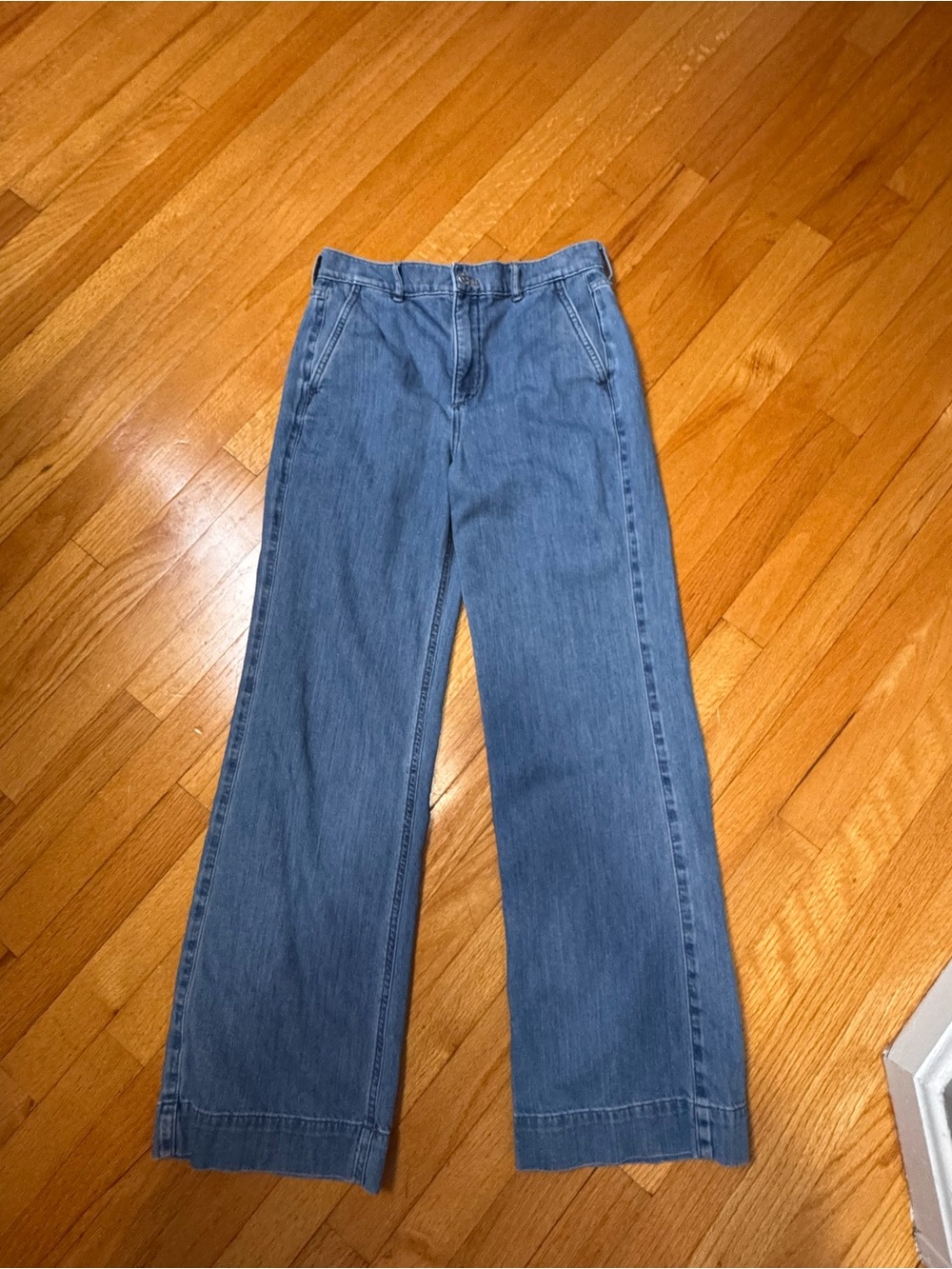 J. Crew Factory Wide-Leg Jeans in Light Blue Denim